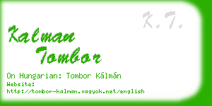 kalman tombor business card