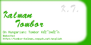 kalman tombor business card